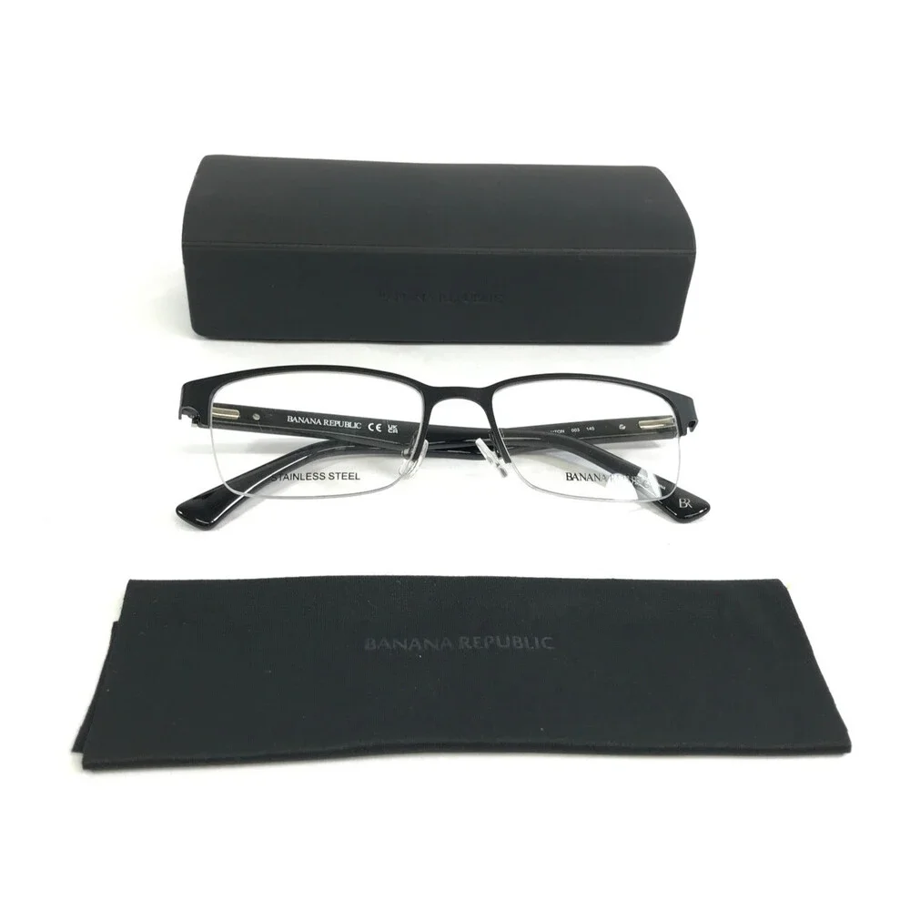 Banana Republic Eyeglasses Frames ANTON 003 Matte Black Rectangle 54-18-145